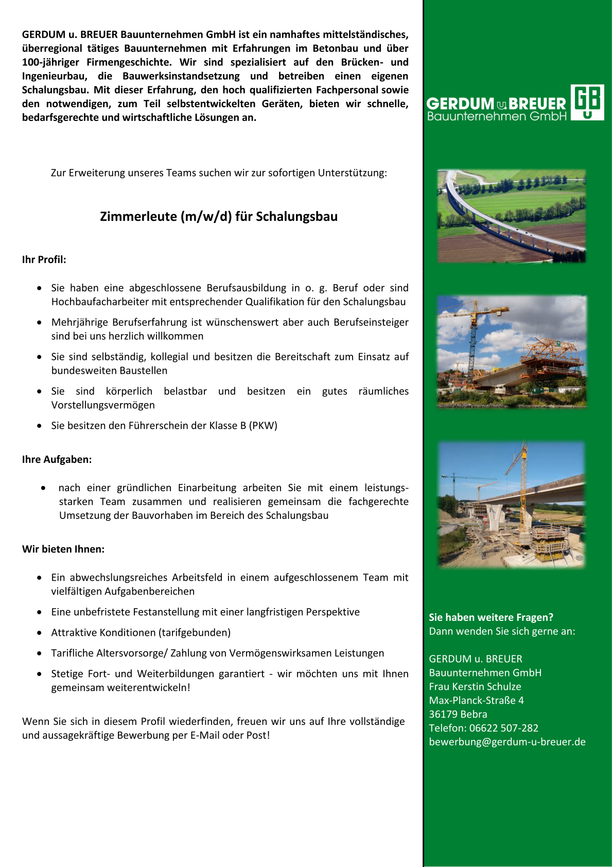 Zimmermann Zimmerleute Schalungsbau